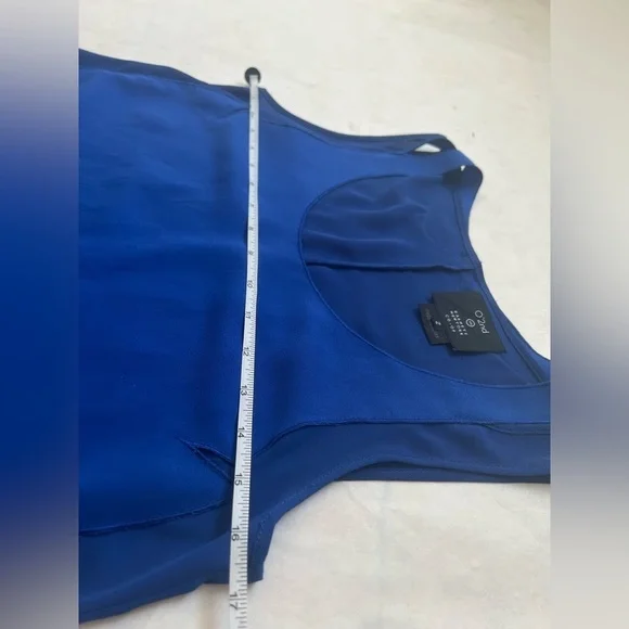 O'2nd for Barney’s New York Sleeveless Tank Top  Size 2 Royal Blue Chiffon Y2K - Picture 5 of 6